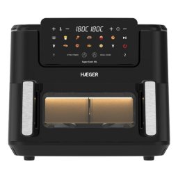 Freidora de Aire Haeger AF-D10.010B 10 L 2600 W Doble con Temporizador