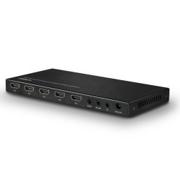 Lindy 38249 Switch KVM HDMI 2.0 18G 4 Puertos con Audio Negro