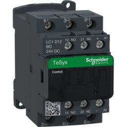 SCHNEIDER ELECTRIC LC1D12BD - Contactor de potencia, TeSys D, 1 NC, 3+1 NO, 5,5 kW, 12 A