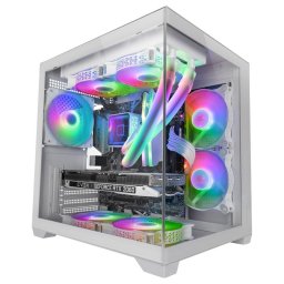 Mars Gaming Mc-view2 Caja Pc Microatx Doble Cristal Templado Ventilador Frgb 120mm Blanco