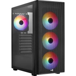 Caja PC Aerocool Designer Torre Midi 4x Ventiladores RGB/ATX/Frontal Mesh Negra