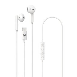 Auriculares Celly UP1100TYPECWH con cable USB-C Intraurales para llamadas y música blancos