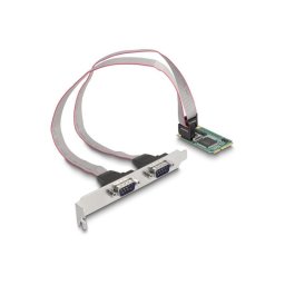 Tarjeta de interfaz DeLock 95273 Mini PCI Express 2 puertos RS-232 DB9 full-duplex