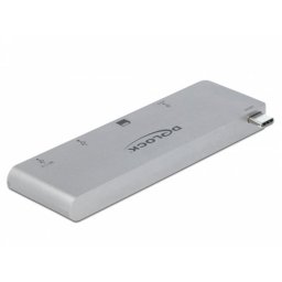 Concentrador DeLock 64078 USB-C 3 Puertos Power Delivery 100W y Lector SD/MicroSD