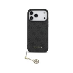 Guess Funda Para Iphone 17 Pro Max – Carcasa Negra Con Logo 4g Y Charm Dorado, Diseño Elegante Y Ajuste Preciso