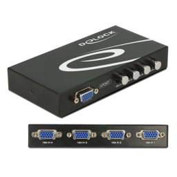 Delock Conmutador Bidireccional Manual VGA 4 Puertos