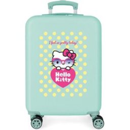 Personajes Maleta de cabina Hello Kitty Pretty Glasses rígida con capacidad de 34L. Azul celeste