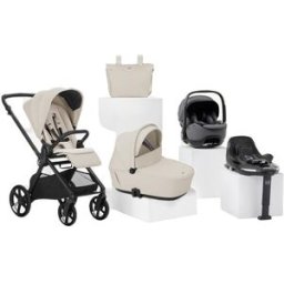 Jané Pack carro de bebé Muum con silla de coche y accesorios beige y negro. niño