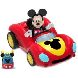 Famosa Figura articulada y vehículo Mickey.