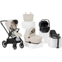 Jané Pack carro de bebé Muum con silla de coche y accesorios beige y negro. niño