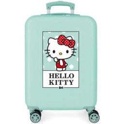 Personajes Maleta de Cabina Hello Kitty Bow of Hello Kitty rígida con capacidad de 34L. Turquesa