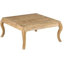 Clicnbuy Mesa de centro de madera de mango maciza 80x80x40 cm