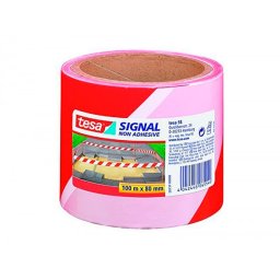 Cinta de señalizacion tesa signal no adhesiva rojo y blanco 100 m x 80 mm