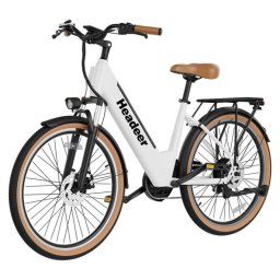 Bicicleta Eléctrica Headeer Bd26195 Motor 350W Batería 48V 11.5Ah 26" Frenos Disco Blanco