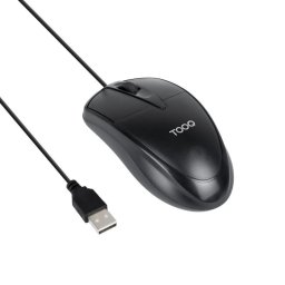 Ratón TooQ TQM-1001-B cable USB 1000 DPI ambidiestro negro