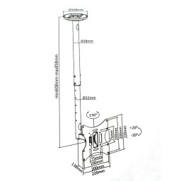 Soporte Techo Televisor 23 A 42 Pulgadas Fersay 30 Kg