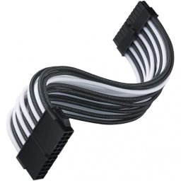 SilverStone PP07E-MBBW Cable Extensor de Alimentación Flexible 24 Pin Macho/Hembra 30cm Negro/Blanco