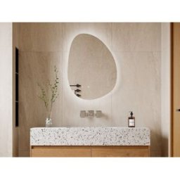 Unique Espejo de baño iluminado asimétrico anti-vaho - 60 x 80 cm - INACIA