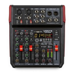 Mezclador de audio Vonyx VM-KG06 6 canales Bluetooth ecualizador 3 bandas
