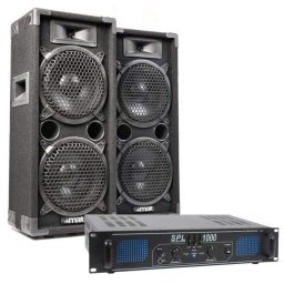 Sistema sonido Max MAX28 800W + Amplificador SkyTec SPL1000 1000W Cable 10m