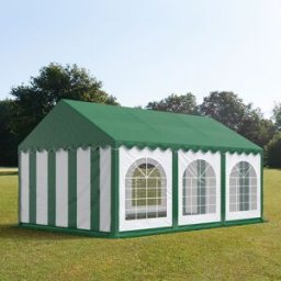 TOOLPORT 3x6 m Carpa para fiestas, PVC 750, con base reforzada, verde oscuro-blanco - (7240)