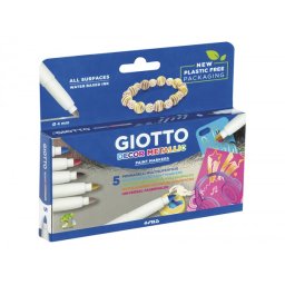 Rotulador giotto decor metal caja de 5 unidades colores surtidos