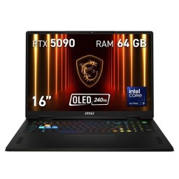 Portátil MSI Vector 16 HX AI A2XWJG-671XES 16" Intel Core Ultra 9 275HX 64GB 1TB SSD RTX 5090 Sin S.O RGB