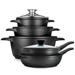 Batería de cocina Briebe MGK1819 aluminio fundido 10 piezas inducción