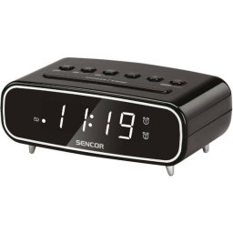 Reloj Despertador Sencor SRC 2600 B Radio FM PLL Doble Alarma LED Blanco