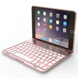 Royal Bailey F8sm Funda Con Bluetooth Teclado Para Ipad Mini 1/2/3/4/5 Rosa