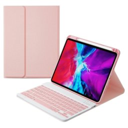 Royal Bailey Hk-109 Funda Con Bluetooth Teclado Para Ipad Air 11(2024)/ipad Air 5 10.9(2022)/ipad Air 4 10.9(2020)/ipad Pro 11(2022/2021/2020/2018) Rosa