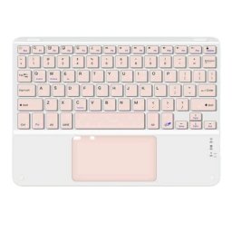 Royal Bailey Pd-c12 Funda Con Bluetooth Teclado Para Ipad 10.2(2021/2020/2019)/ipad Air 10.5/ipad Pro 10.5 Rosa