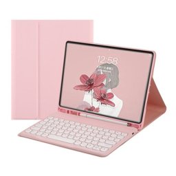 Royal Bailey Ts131 Funda Con Bluetooth Teclado Para Ipad Air 13(2024)/ipad Pro 12.9(2022/2021/2020/2018) Rosa