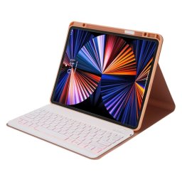 Royal Bailey Hk132d Funda Con Bluetooth Teclado Para Ipad Air 13(2024)/ipad Pro 12.9(2022/2021/2020/2018) Rosa