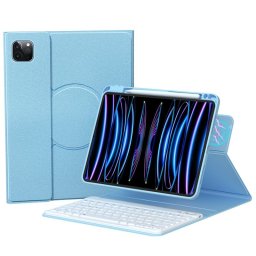 Royal Bailey Hd102 Funda Con Bluetooth Teclado Para Ipad 10.2(2021/2020/2019)/ipad Air 10.5/ipad Pro 10.5 Azul
