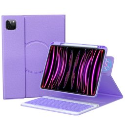 Royal Bailey Hd102 Funda Con Bluetooth Teclado Para Ipad 10.2(2021/2020/2019)/ipad Air 10.5/ipad Pro 10.5 Morado