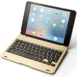 Royal Bailey F1+ Funda Con Bluetooth Teclado Para Ipad Mini 1/2/3/4/5 Dorado