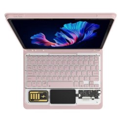 Royal Bailey Jt-x510-1 Funda Con Bluetooth Teclado Para Samsung Tab S9 Fe 10.9" X510/s9 11" X710/s8 11" X700/s7 11" T870 Rosa