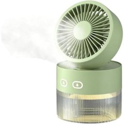 Mini Ventilador Humidificador Portátil Autrucker Verde 3 Velocidades Luz Nocturna Depósito 350ml
