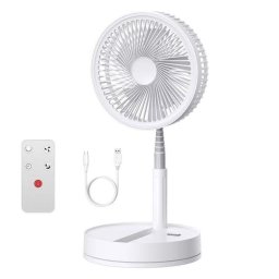 Ventilador de Pie Autrucker Foldable Portable Fan 5W 4 Velocidades Silencioso con Mando y Batería 8000 mAh
