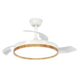 Ventilador de Techo con Luz Autrucker 36W Aspas Retráctiles 6 Velocidades Motor Reversible con Mando