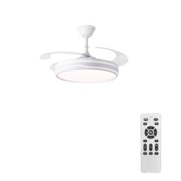 Ventilador de Techo con Luz Autrucker 36W Aspas Retráctiles 6 Velocidades Motor DC Mando