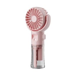 Mini Ventilador Portátil de Mano Autrucker 4 Velocidades con Nebulizador Recargable Rosa