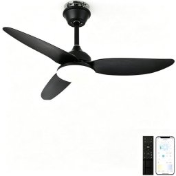 Ventilador de Techo con Luz Autrucker 40W 100cm 6 Velocidades Motor DC Mando a Distancia