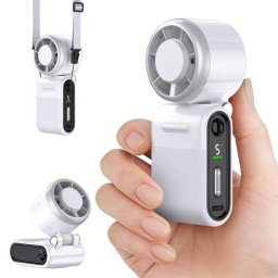 Mini Ventilador Portátil Autrucker 4000mAh Recargable Silencioso 5 Velocidades Triple Uso Compacto