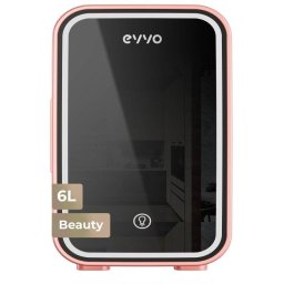 Nevera portátil EVVO F6 Beauty 6 L Espejo con Luz LED Rosa