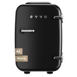 Nevera portátil Evvo Home F4BK 4L retro negra frío/calor 12V/220V silenciosa