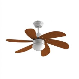 Ventilador de Techo con Luz Evvo Home V315 Wood 56W 92cm 3 Velocidades Motor Cobre Modo Invierno