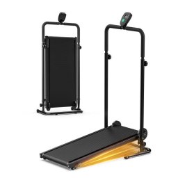 Cinta de correr plegable sin electricidad AKLUER con doble volante y monitor digital