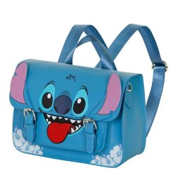 Mochila Karactermania Lilo and Stitch Tongue escolar azul con bolsillo frontal